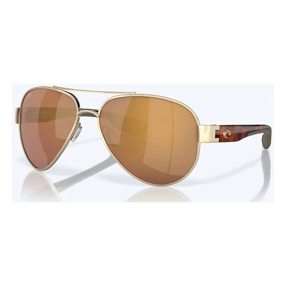 NEW COSTA DEL MAR unisex - south point sunglasses in brushed gold gold mirror 58